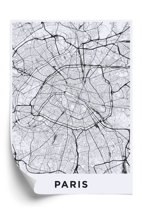 Plakat Ulice Paryża Z Lotu Ptaka - Plan