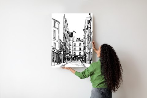 Plakat Uliczka Przy Montmartre W Paryżu - Szkic