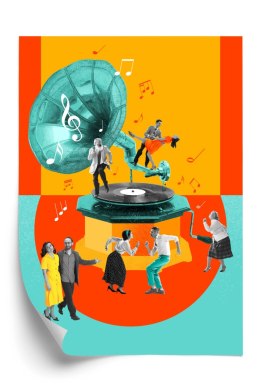 Plakat Wielokolorowy Kolaż Pop-Art