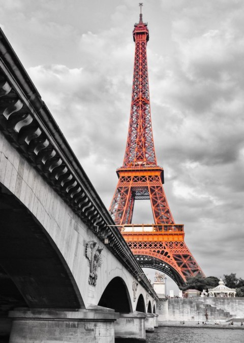Plakat Wieża Eiffla Monochromatycznie I Czerwono