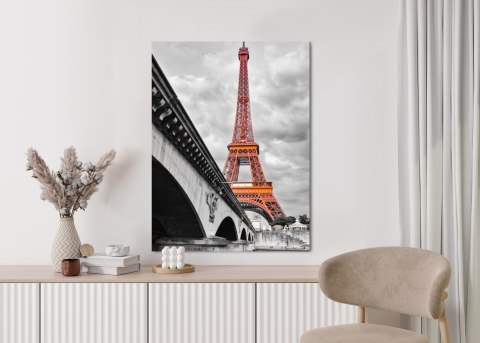 Plakat Wieża Eiffla Monochromatycznie I Czerwono