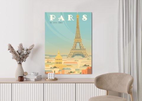 Plakat Wieża Eiffla Ponad Domami Paryża