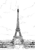 Plakat Wieża Eiffla - Szkic