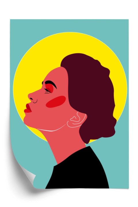 Plakat Zamyślona Kobieta Pop Art W Stylu Retro