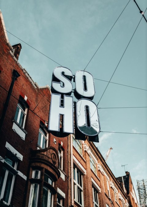 Plakat Znak Soho Na Londyńskiej Ulicy