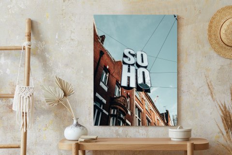 Plakat Znak Soho Na Londyńskiej Ulicy