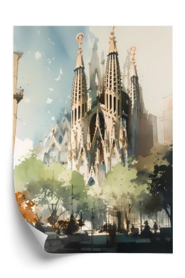 Plakat Abstrakcyjna Ilustracja Kościół Sagrada Familia