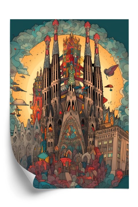 Plakat Abstrakcyjna Koncepcja Kościoła Sagrada Familia