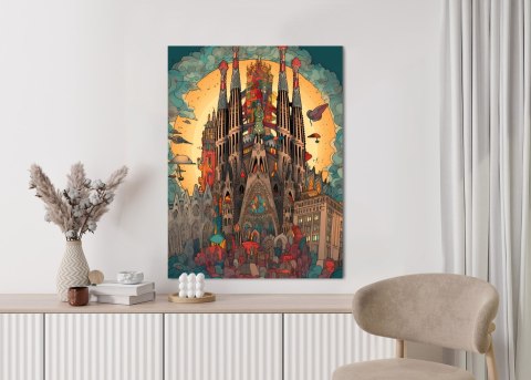 Plakat Abstrakcyjna Koncepcja Kościoła Sagrada Familia