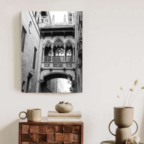 Plakat Czarno Biała Dzielnica Gotycka W Barcelonie