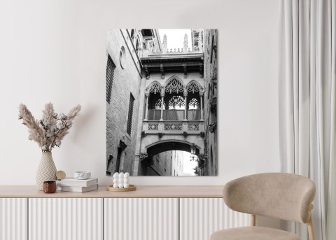 Plakat Czarno Biała Dzielnica Gotycka W Barcelonie