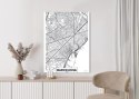 Plakat Czarno-Biała Mapa Barcelony