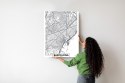 Plakat Czarno-Biała Mapa Barcelony