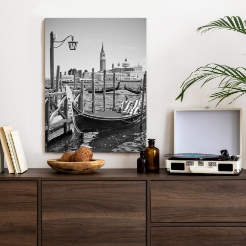Plakat Gondola W Czarno Białej Wenecji