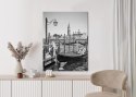 Plakat Gondola W Czarno Białej Wenecji
