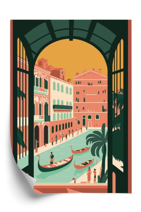 Plakat Gondole Na Weneckim Canal Grande