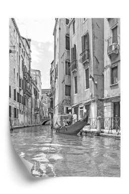 Plakat Gondole W Wenecji Czarno Biały Widok