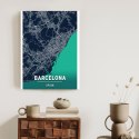Plakat Granatowa Mapa Barcelony