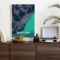 Plakat Granatowa Mapa Barcelony