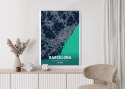 Plakat Granatowa Mapa Barcelony