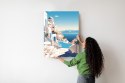 Plakat Grecka Architektura Na Santorini I Błękitne Morze