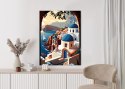 Plakat Ilustracja Greckiej Architektury Santorini