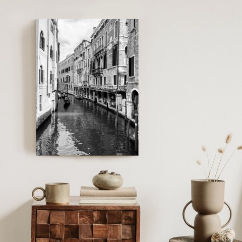 Plakat Kanał W Wenecji W Czerni I Bieli