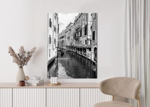 Plakat Kanał W Wenecji W Czerni I Bieli