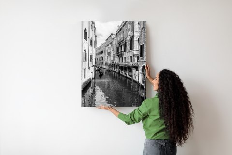 Plakat Kanał W Wenecji W Czerni I Bieli