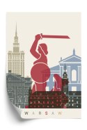 Plakat Kolorowe Sylwetki Architektury I Warszawska Syrenka