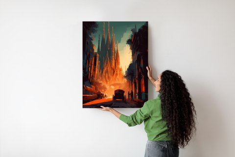 Plakat Kościół Sagrada Familia I Zachód Słońca