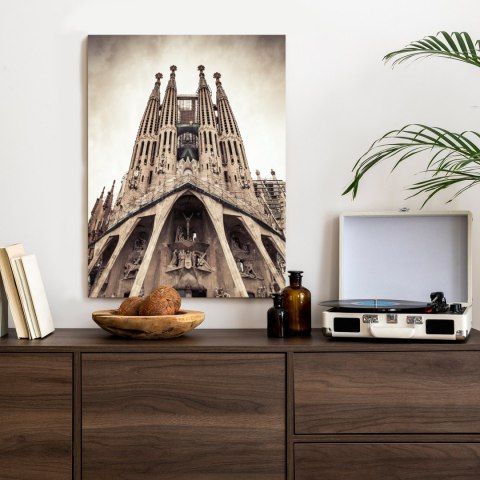 Plakat Kościół Sagrada Familia W Stylu Vintage