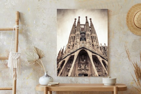 Plakat Kościół Sagrada Familia W Stylu Vintage