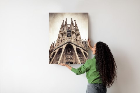 Plakat Kościół Sagrada Familia W Stylu Vintage