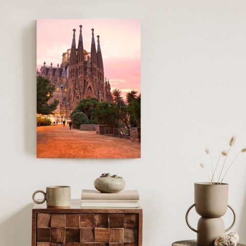 Plakat La Sagrada Familia Podczas Zachodu Słońca