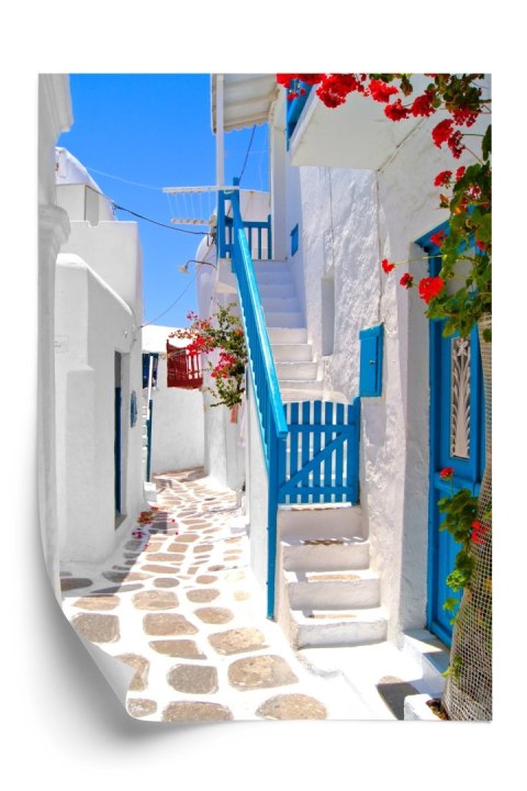 Plakat Malownicze Białe Greckie Ulice