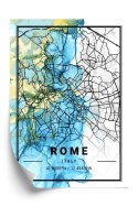 Plakat Mapa Rzymu Na Abstrakcyjnym Marmurowym Tle