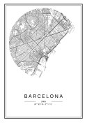 Plakat Minimalistyczna Mapa Miasta Barcelona