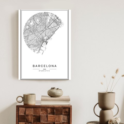 Plakat Minimalistyczna Mapa Miasta Barcelona