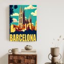 Plakat Napis Barcelona Z Sagrada Familia W Tle