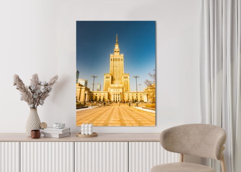 Plakat Pałac Kultury W Warszawie Na Tle Błękitnego Nieba