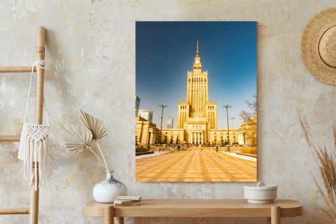 Plakat Pałac Kultury W Warszawie Na Tle Błękitnego Nieba