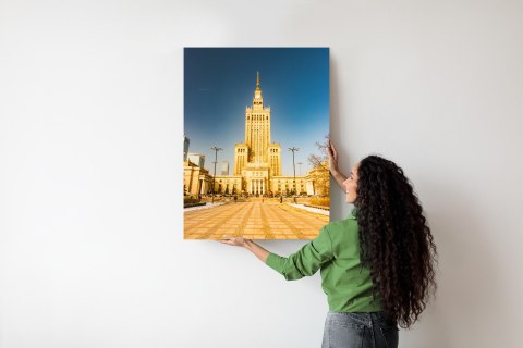 Plakat Pałac Kultury W Warszawie Na Tle Błękitnego Nieba