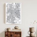 Plakat Rzym Czarno Biała Mapa Miasta