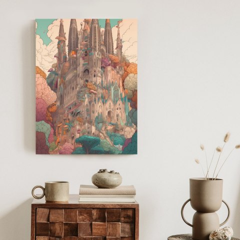 Plakat Sagrada Familia Kolorowa Ilustracja
