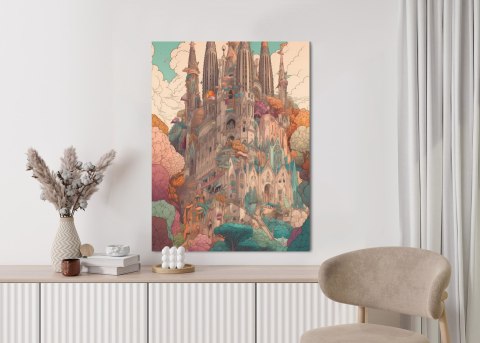 Plakat Sagrada Familia Kolorowa Ilustracja