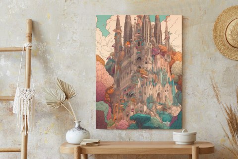 Plakat Sagrada Familia Kolorowa Ilustracja
