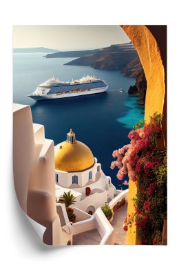 Plakat Statek Wycieczkowy Na Morzu Egejskim