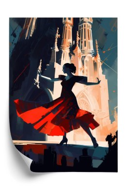 Plakat Tancerka Flamenco W Barcelonie