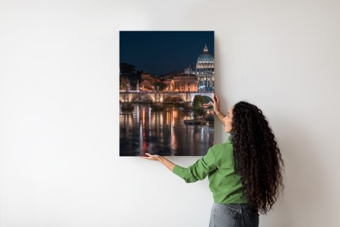 Plakat Tiber Most I Kopuła Watykanu